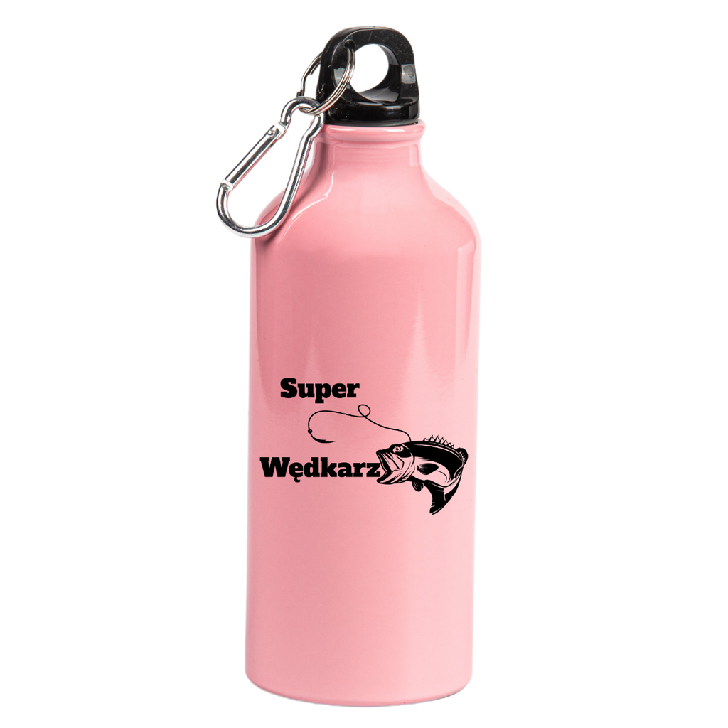 Butelka różowa 600 ml z nadrukiem "Super Wędkarz" – wędkarstwo #4