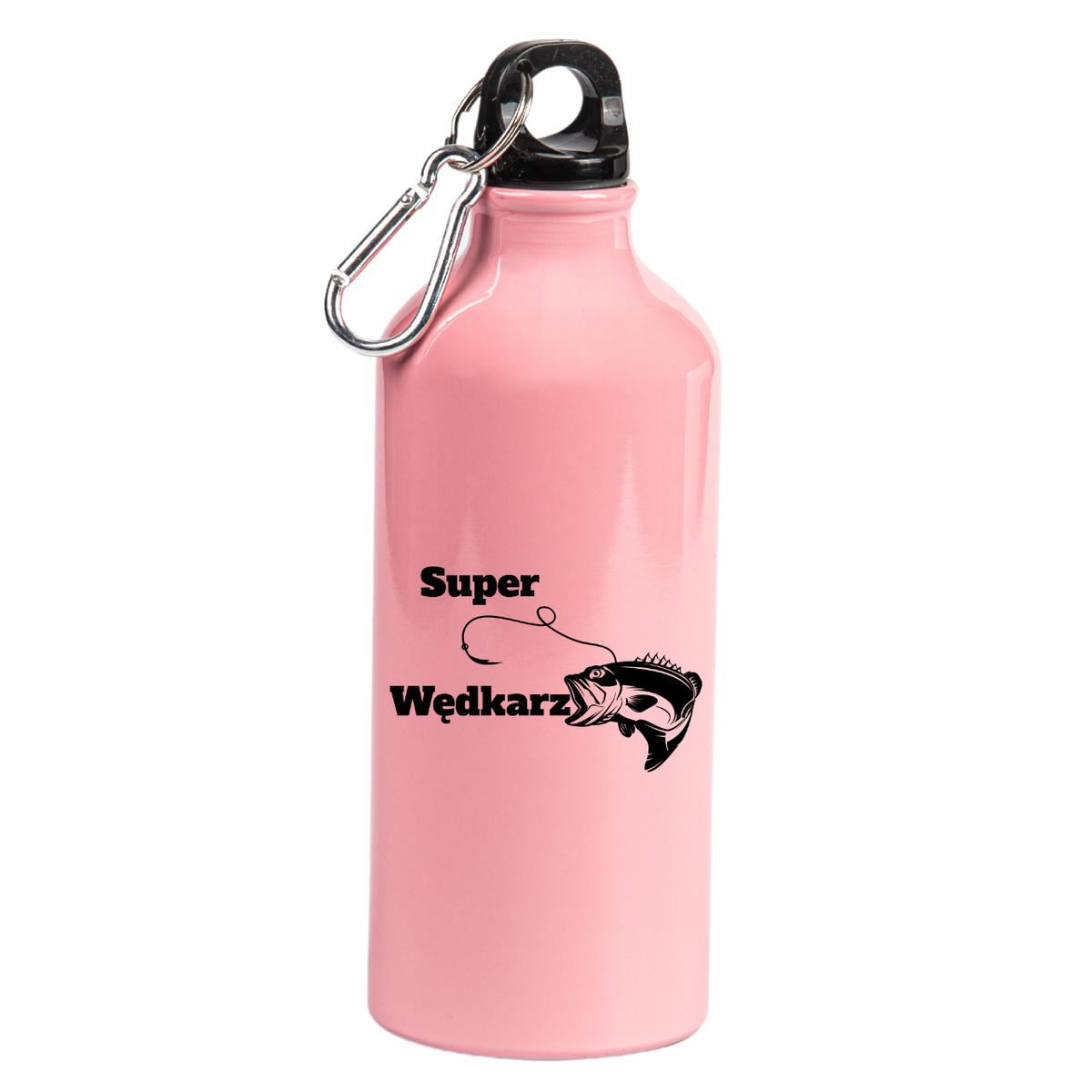 Butelka różowa 600 ml z nadrukiem "Super Wędkarz" – wędkarstwo #4