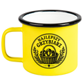 Kubek emaliowany żółty z nadrukiem „Najlepszy Grzybiarz” – na grzyby #2