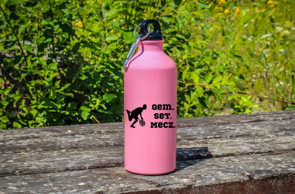 Butelka różowa 600 ml z napisem "Gem Set Mecz Tenis" – męska #5