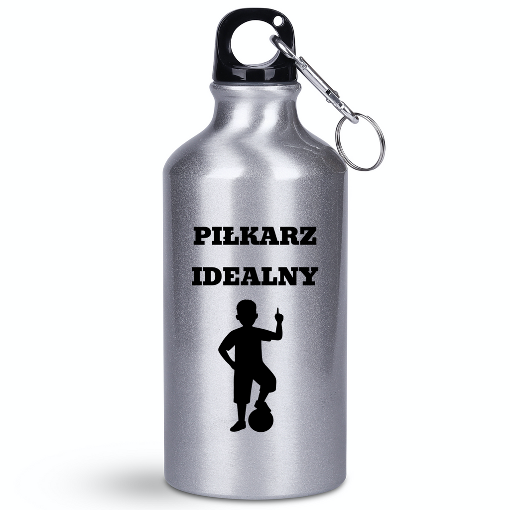 Butelka srebrna 400 ml z napisem "Piłkarz Idealny" – dla dziecka,  piłka nożna #5