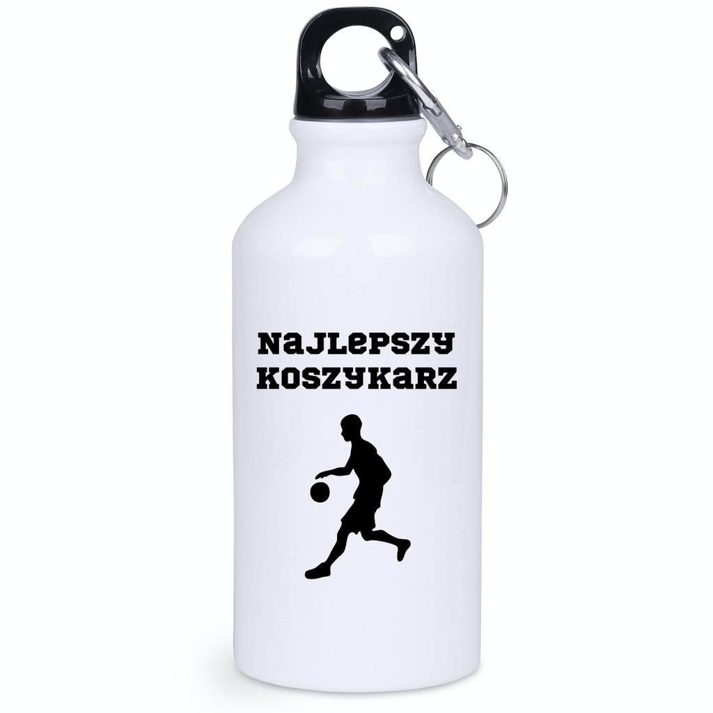Bidon biały 400 ml z nadrukiem "Najlepszy Koszykarz" – koszykówka #8