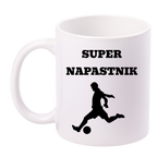 Kubek biały z nadrukiem "Super Napastnik" – piłka nożna #11