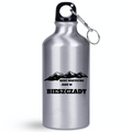 Butelka srebrna 400 ml z nadrukiem "Rzuć wszystko, jedź w Bieszczady" - góry #1