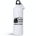 Butelka biała 800 ml z nadrukiem "Pakuję plecak, ruszam w góry" #2