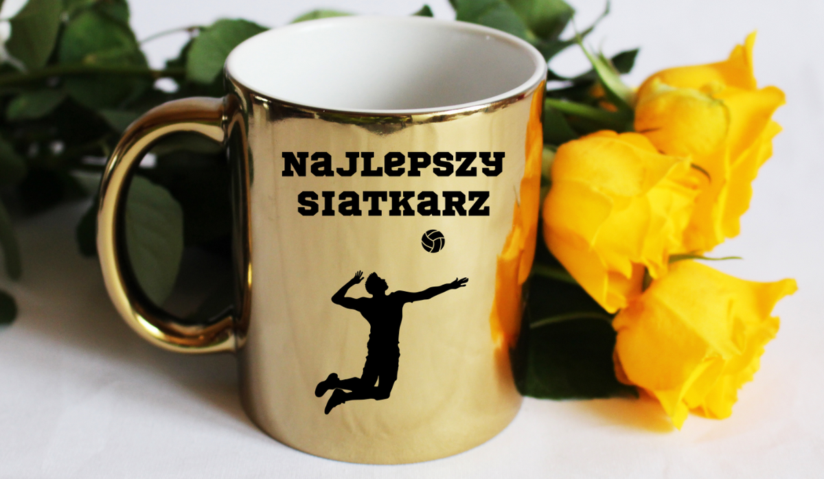 Kubek złoty z nadrukiem "Najlepszy Siatkarz" – siatkówka #6