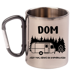Kubek z czarnym karabińczykiem i nadrukiem „Dom jest tam, gdzie go zaparkujesz” – camping, camper #6