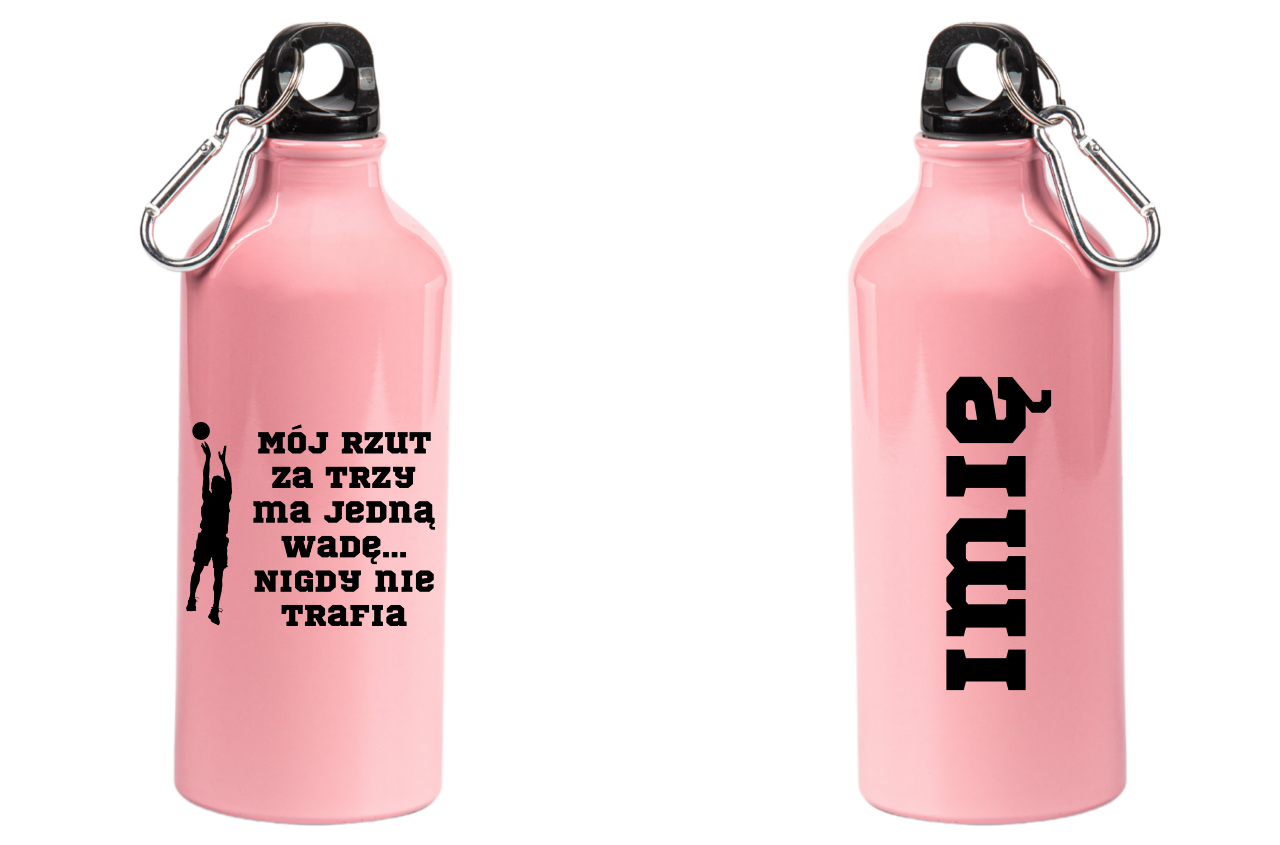 Butelka różowa 600 ml dla koszykarza z zabawnym napisem #2