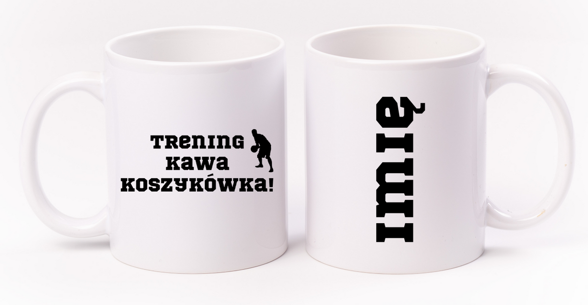 Kubek biały z nadrukiem "Trening Kawa Koszykówka" – koszykówka #5
