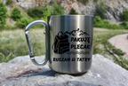 Kubek karabińczyk srebrny z nadrukiem "Pakuję plecak, ruszam w Tatry" - Zakopane, Podhale, góry #1