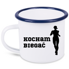 Kubek emaliowany dla biegaczki – z nadrukiem "Kocham Biegać" – bieganie #4