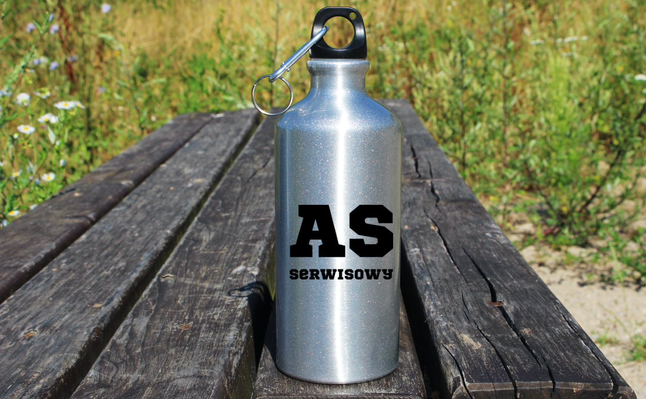 Butelka srebrna 500 ml z napisem "AS SERWISOWY" #3