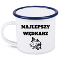 Kubek emaliowany biały z nadrukiem "Najlepszy wędkarz" #8