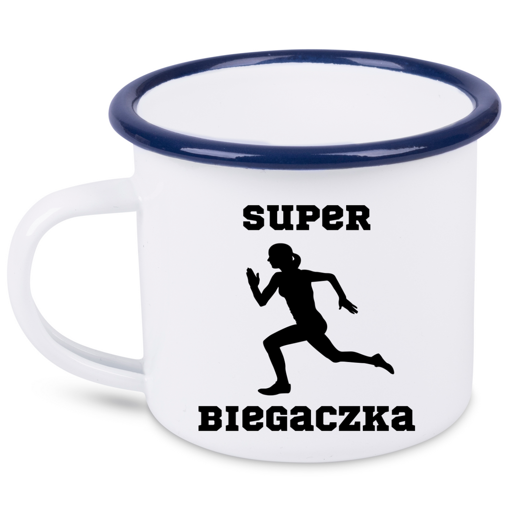 Kubek emaliowany dla biegaczki – z nadrukiem "Super Biegaczka" – bieganie #8