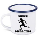 Kubek emaliowany dla biegaczki – z nadrukiem "Super Biegaczka" – bieganie #8