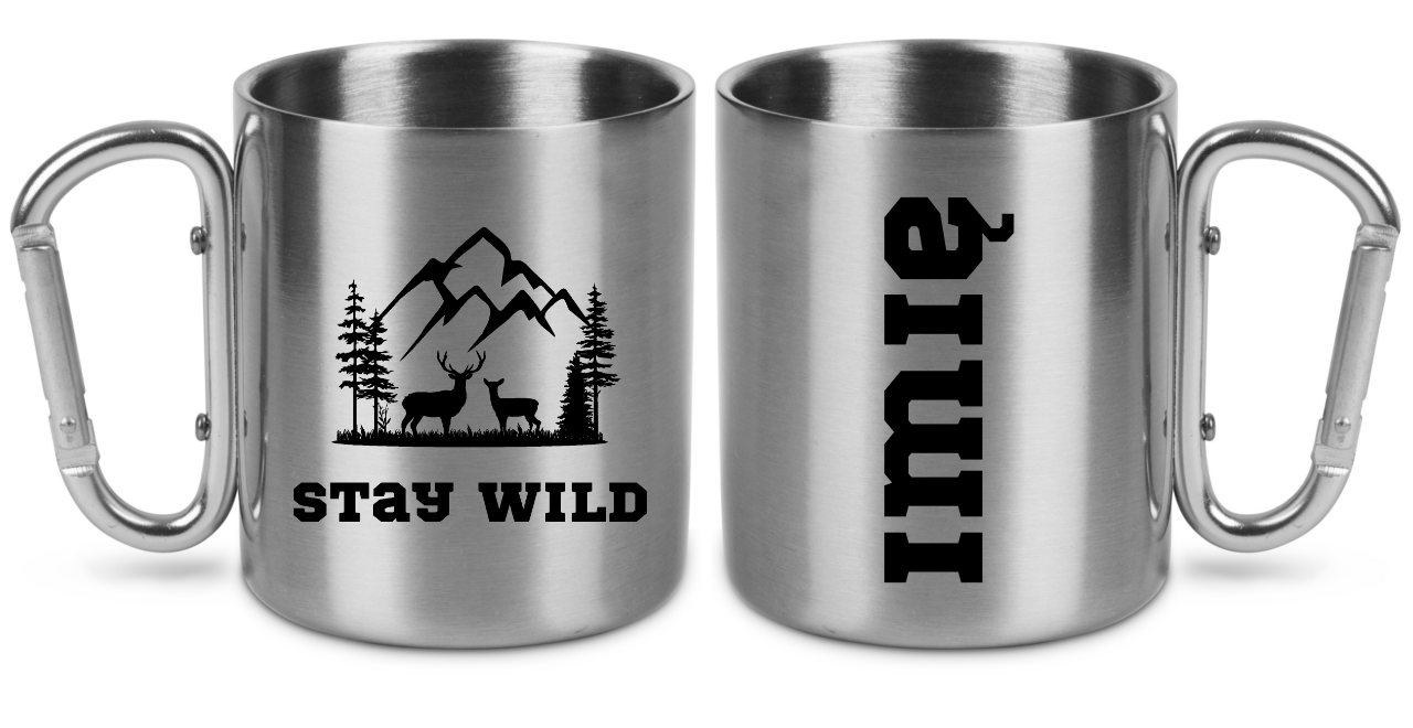 Kubek karabińczyk srebrny z nadrukiem „Stay Wild” – przyroda, trekking #8