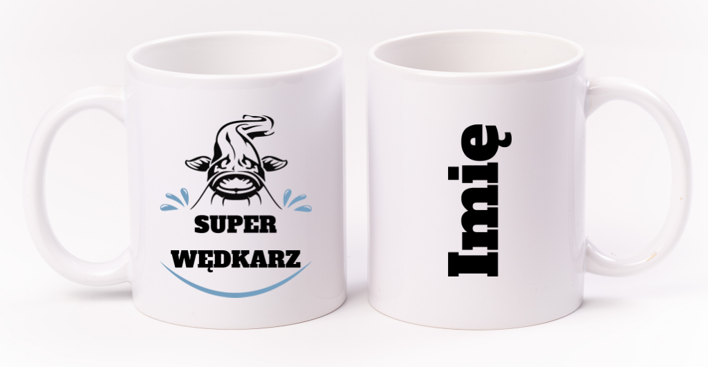 Kubek biały z nadrukiem: "Super wędkarz" - wędkarstwo #9