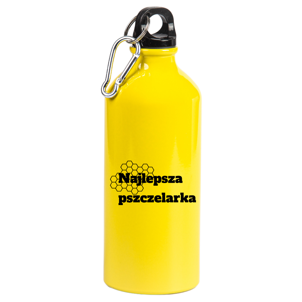 Butelka żółta 600 ml  z nadrukiem "Najlepsza pszczelarka" – pszczelarstwo #3