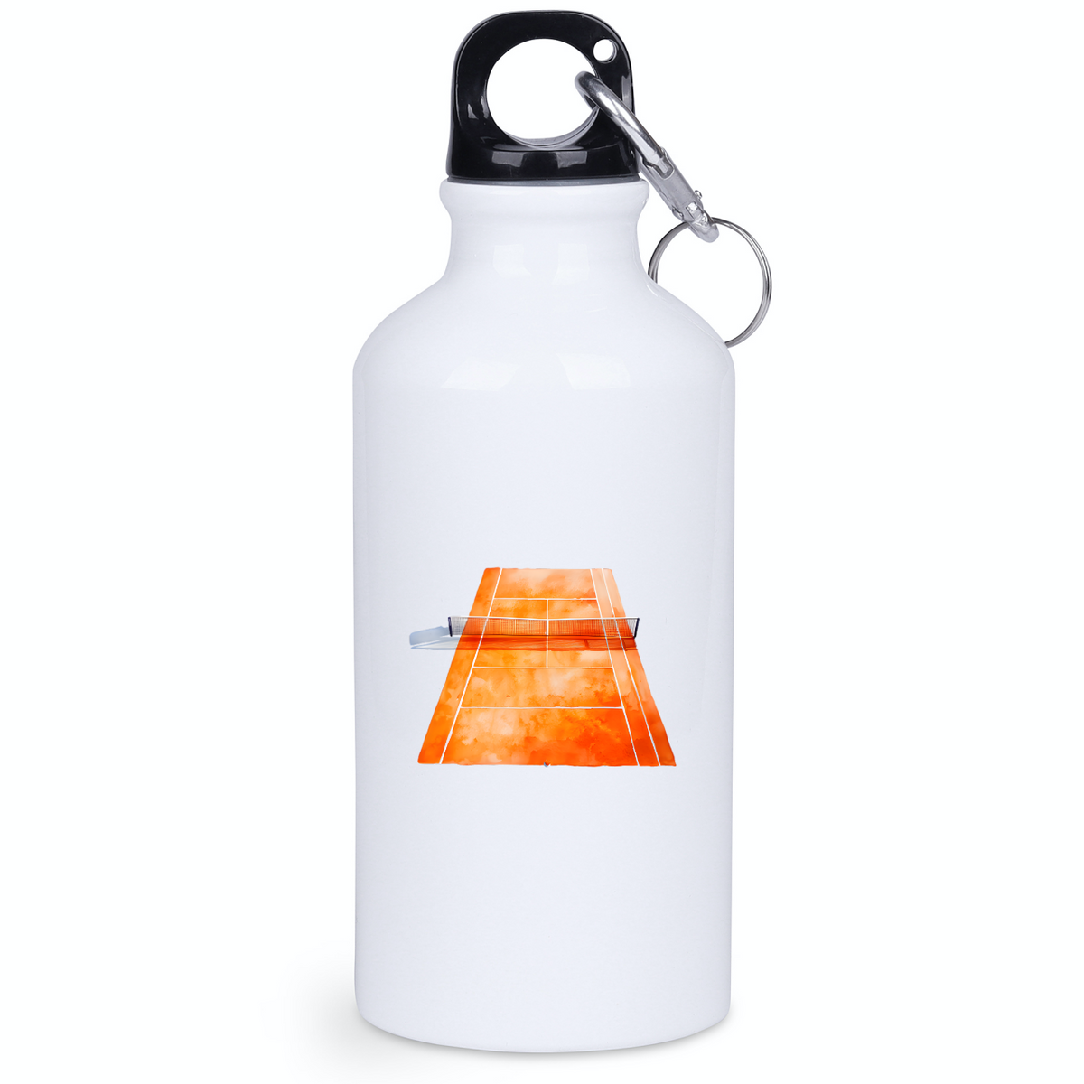 Butelka biała 400 ml z grafiką kortu tenisowego i imieniem #4