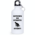 Bidon biały 400 ml dla biegaczki – nadruk "Gotowa do startu, start!" – bieganie #5