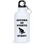 Bidon biały 400 ml dla biegaczki – nadruk "Gotowa do startu, start!" – bieganie #5
