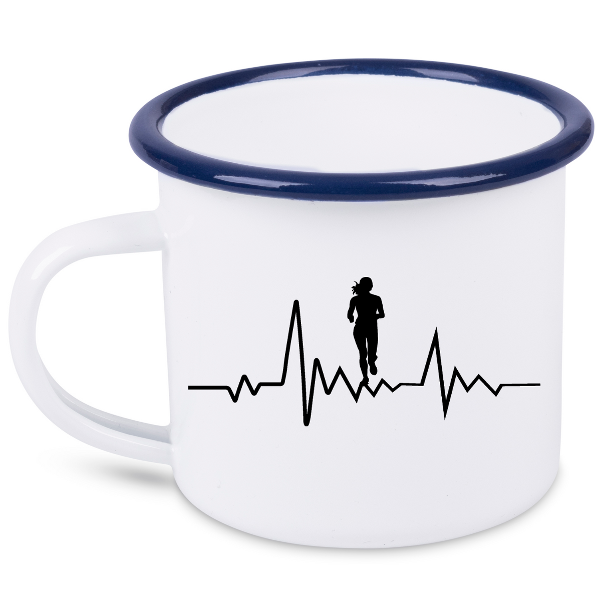 Kubek emaliowany dla biegaczki - biegowe EKG - bieganie #1