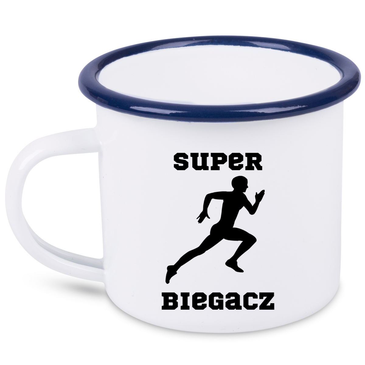 Kubek emaliowany dla biegacza – z nadrukiem "Super Biegacz" – bieganie #7