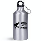 Butelka srebrna 400 ml z napisem "Gem Set Mecz" – męska #6