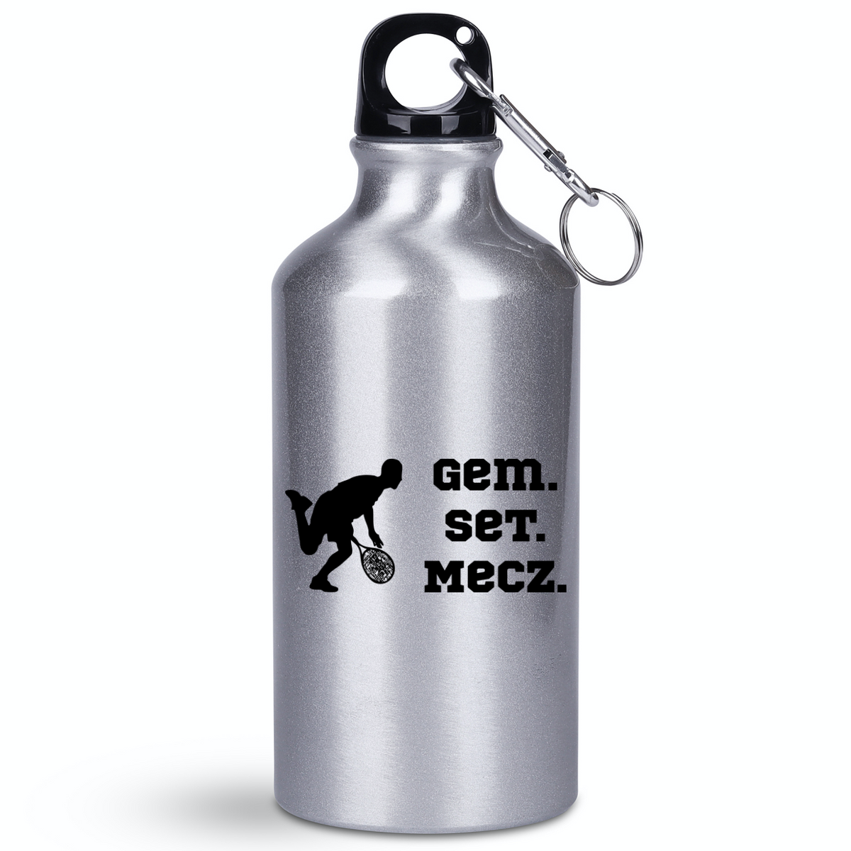 Butelka srebrna 400 ml z napisem "Gem Set Mecz" – męska #6