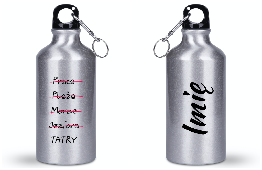 Butelka srebrna 400 ml z nadrukiem „Tatrzańska wykreślanka” – Tatry, Zakopane #6