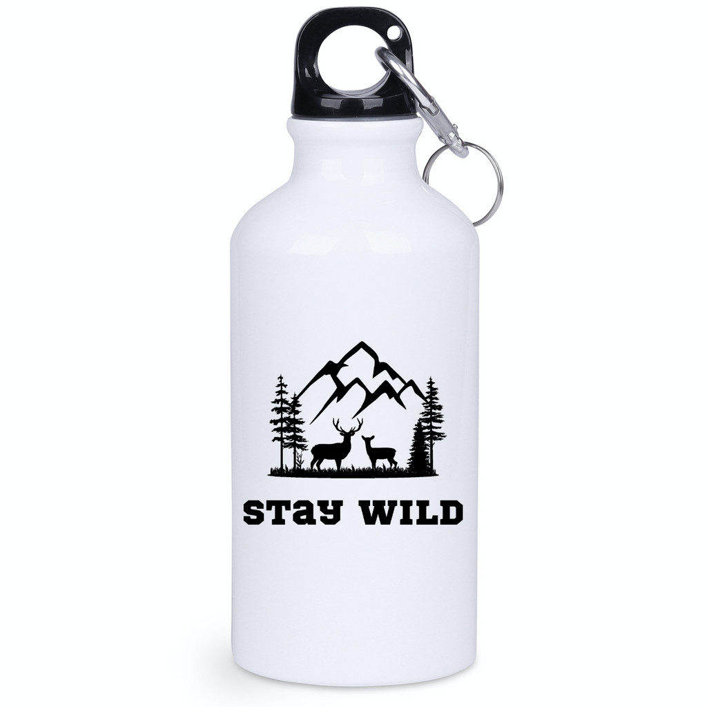 Butelka biała 400 ml z nadrukiem „Stay Wild” – przygoda, przyroda #8