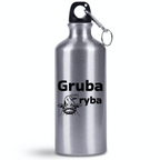 Butelka srebrna 500 ml z nadrukiem "Gruba ryba" – wędkarstwo #10