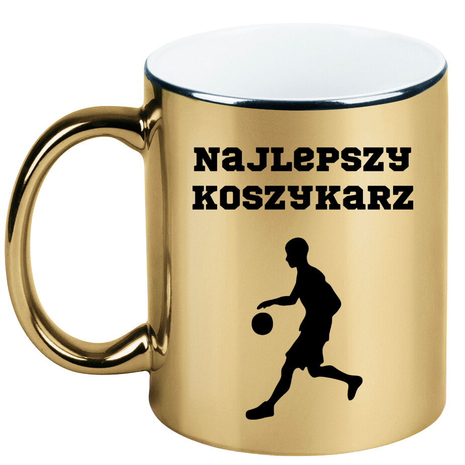 Kubek złoty z nadrukiem "Najlepszy Koszykarz" – koszykówka #4