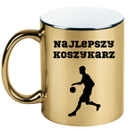 Kubek złoty z nadrukiem "Najlepszy Koszykarz" – koszykówka #4
