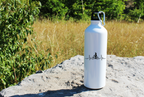 Butelka biała 800 ml na rower z grafiką rowerowego EKG, linia życia – dla rowerzystki #2