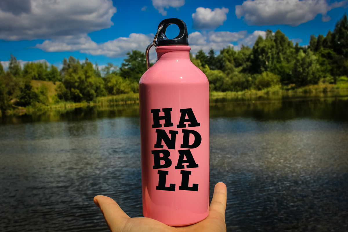 Butelka różowa 600 ml z napisem "HANDBALL" #2