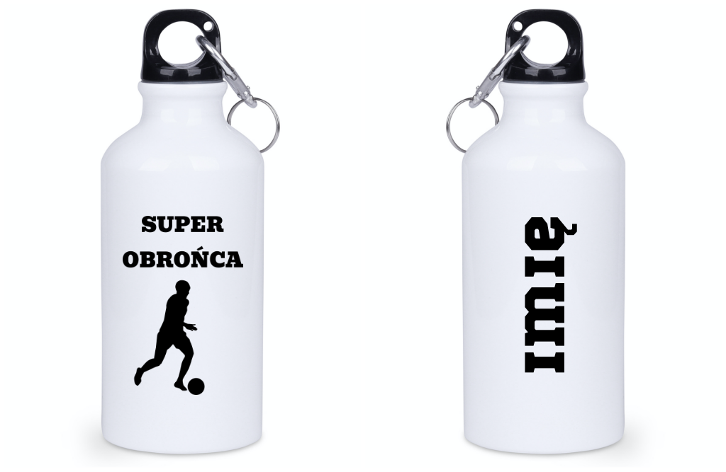 Bidon biały 400 ml z napisem "Super Obrońca" – piłka nożna #7