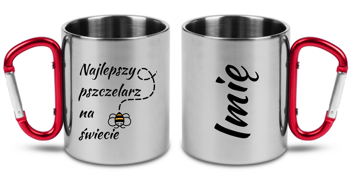 Kubek czerwony karabińczykiem z nadrukiem "Najlepszy pszczelarz na świecie" #5