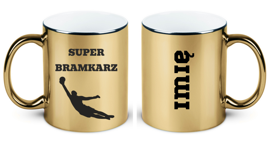 Kubek biały z nadrukiem "Super Bramkarz" – piłka nożna #12