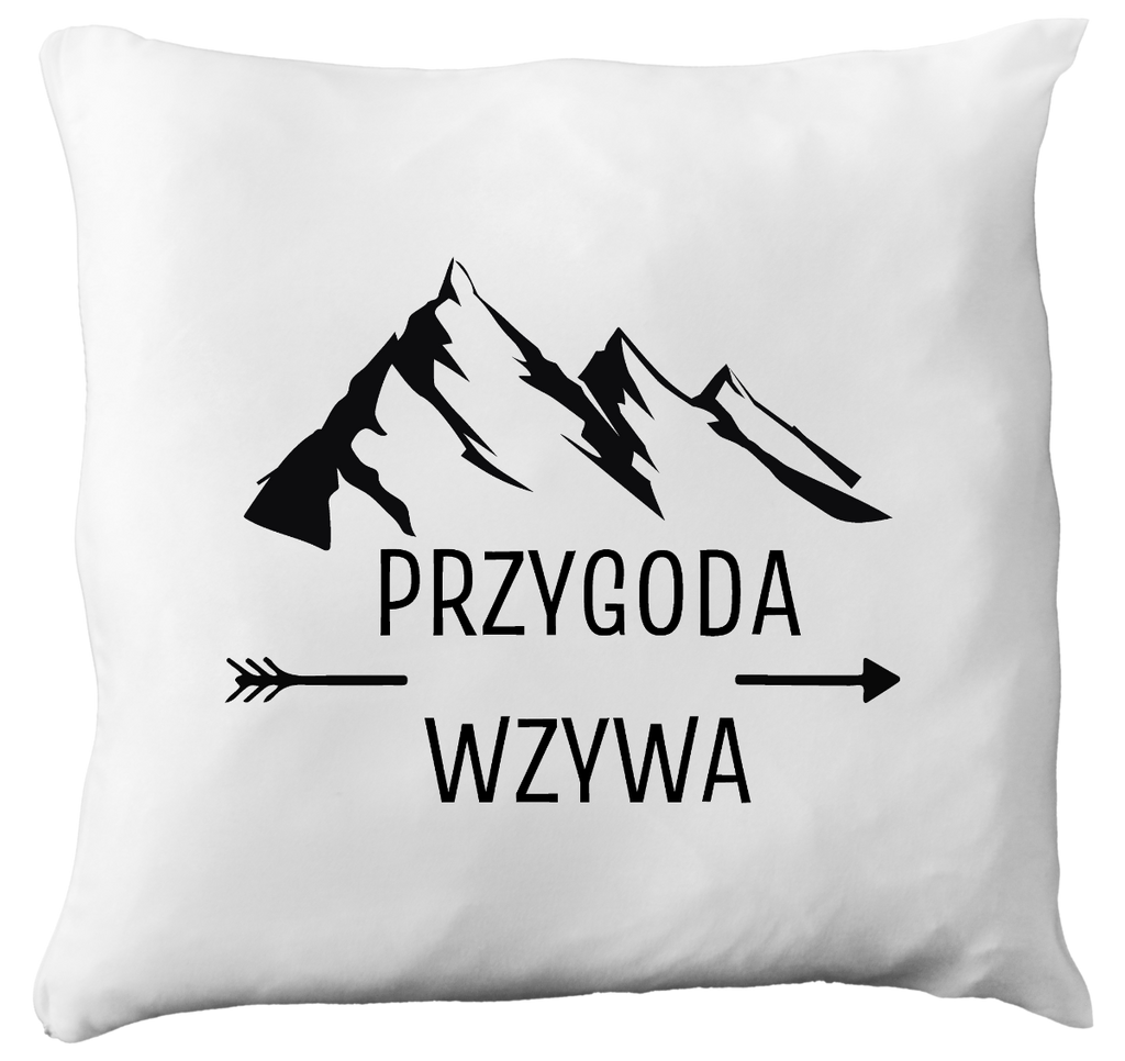 Poduszka z nadrukiem "Przygoda wzywa" - trekking, podróż #1