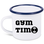 Kubek emaliowany biały z nadrukiem "Gym Time" - siłownia #1