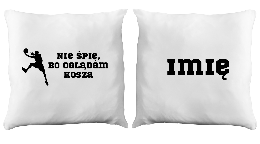 Poduszka z nadrukiem "Nie śpię, bo oglądam kosza" - koszykówka #7