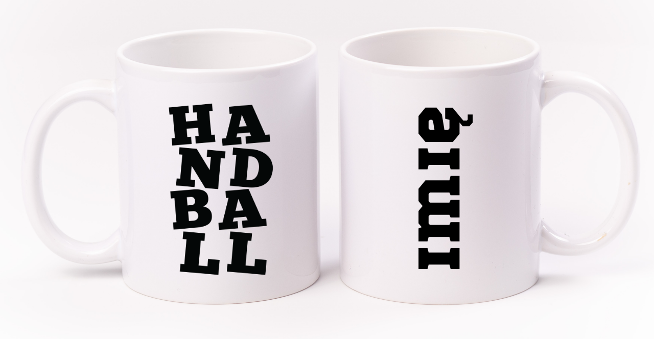 Kubek biały z czarnym napisem "HANDBALL" #6