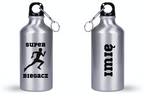 Butelka srebrna 400 ml z nadrukiem "Super Biegacz" – bieganie #7