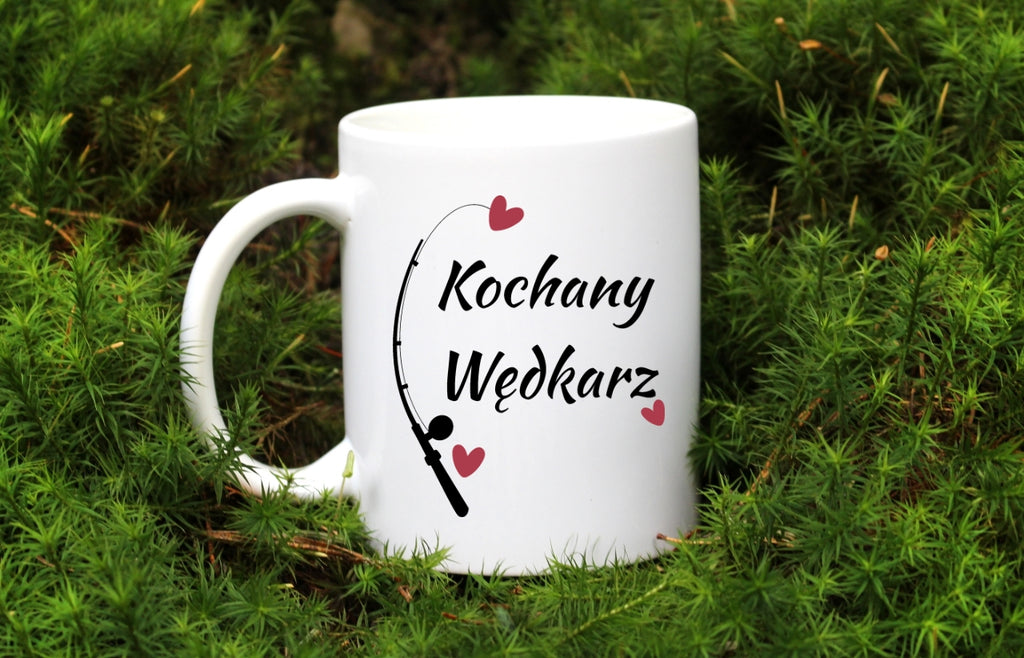 Kubek biały z nadrukiem: "Kochany Wędkarz" - wędkarstwo #2