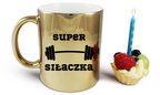 Kubek złoty prezent z nadrukiem „Super Siłaczka” – siłownia #2