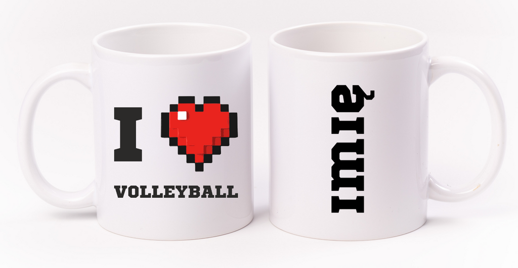 Kubek biały z nadrukiem "I LOVE VOLLEYBALL" #3