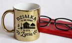 Kubek złoty z nadrukiem „Działka to nie hobby, to styl życia” – działka, ogród #4