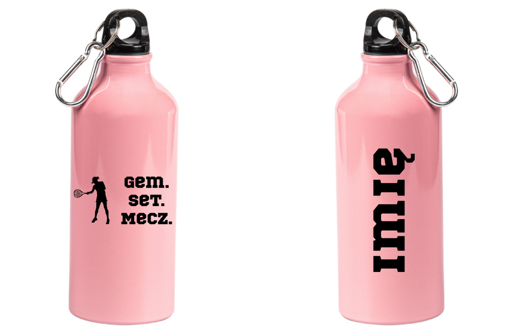 Butelka różowa 600 ml z napisem "Gem Set Mecz Tenis" – damska #4