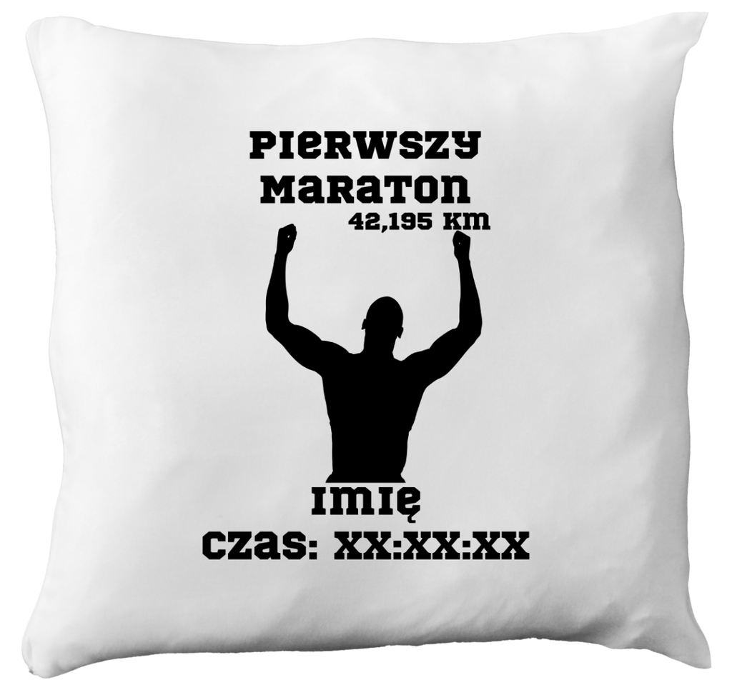 Poduszka pamiątka po pierwszym maratonie + imię i czas – bieganie #10